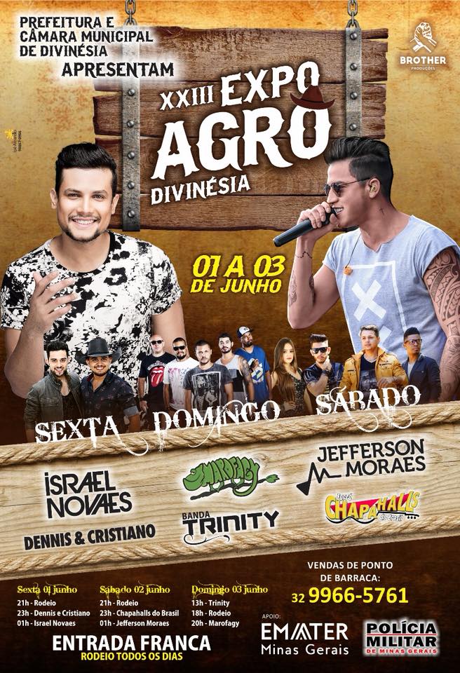 De 01 a 03 de Junho XXIII ExpoAgro Divinésia