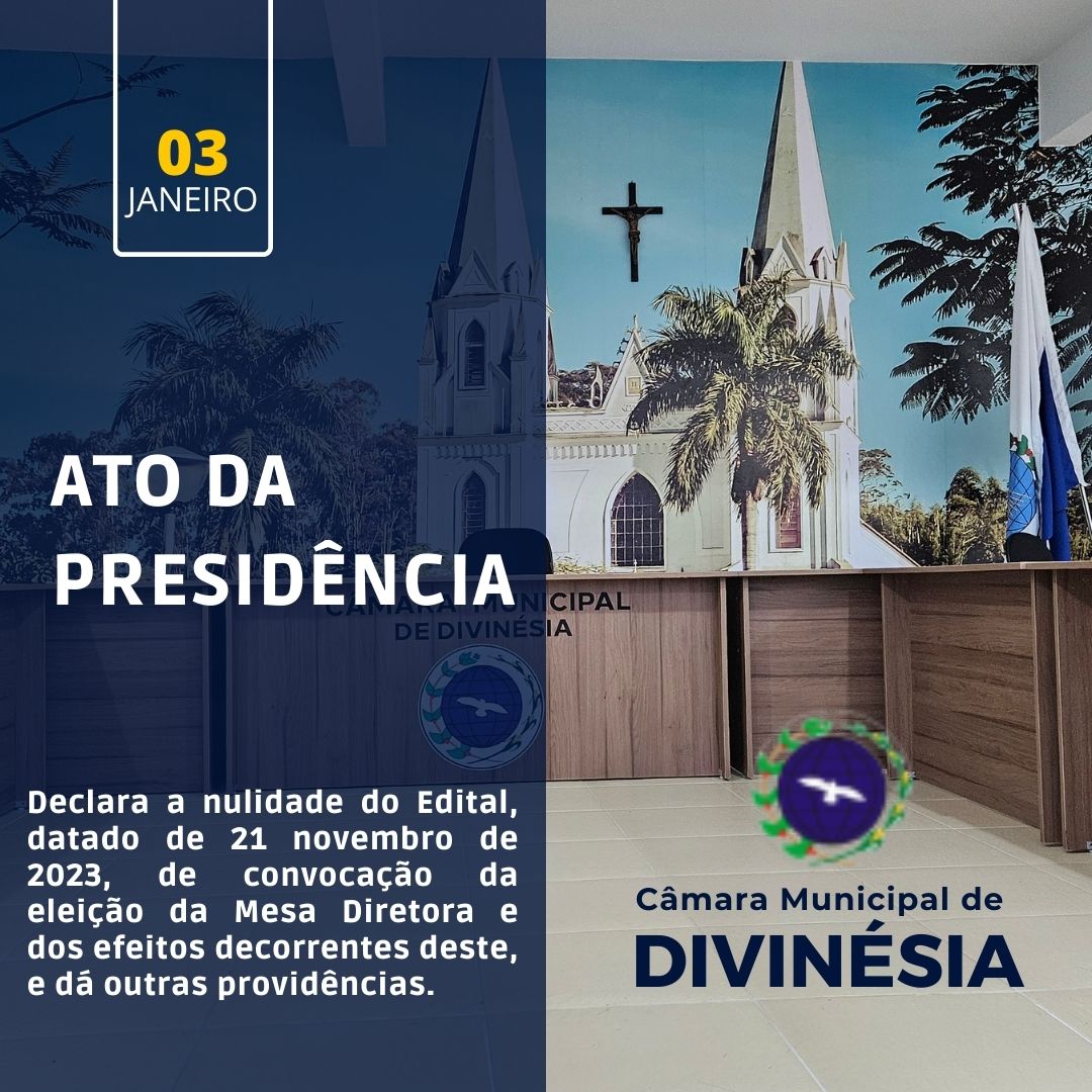 Ato da Presidência da Câmara Municipal de Divinésia