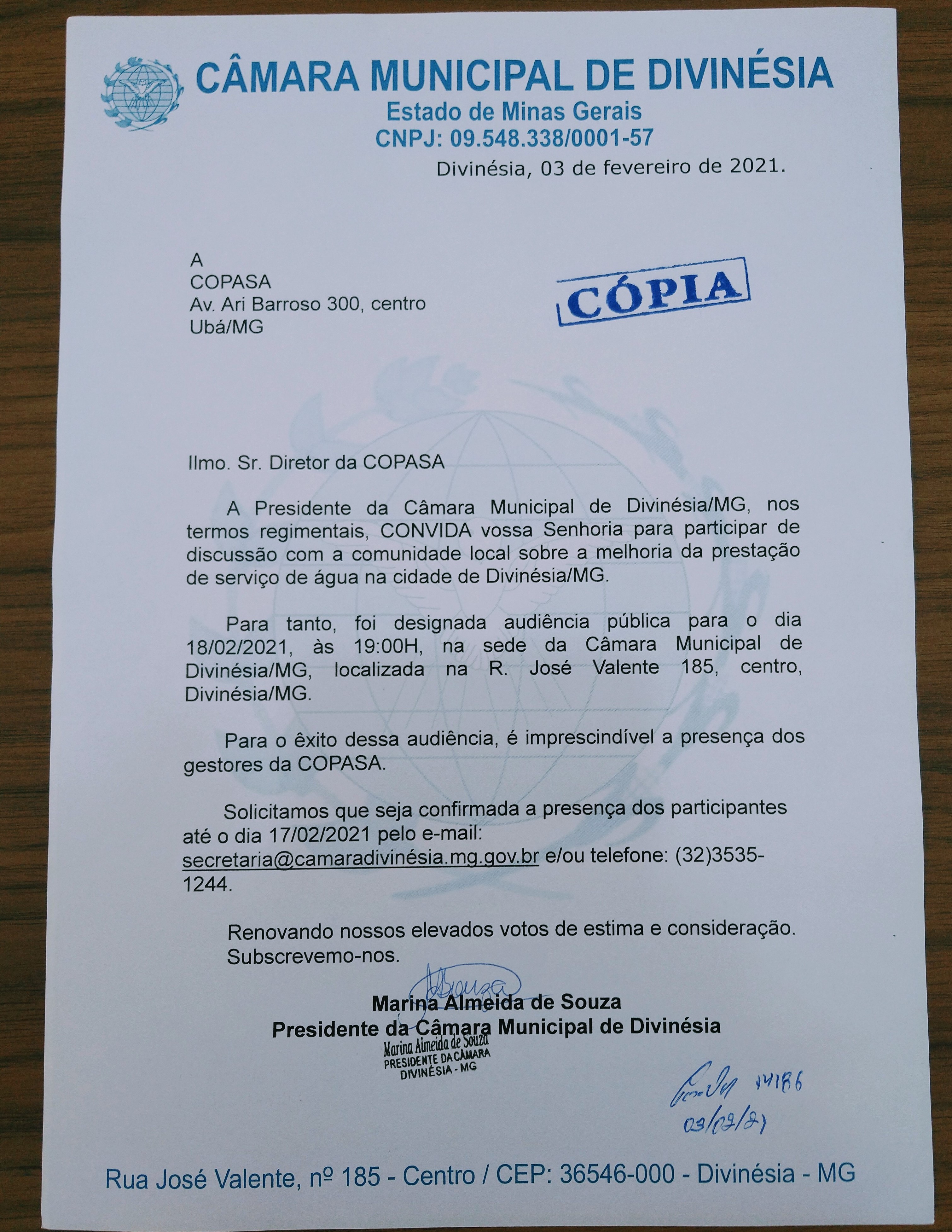 Audiência Pública com a COPASA